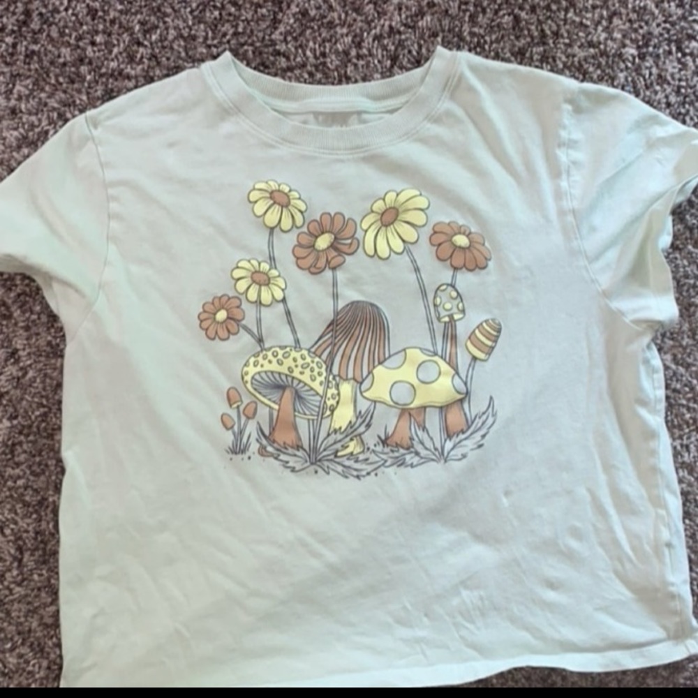 American Eagle Cropped Graphic T Shirt Size L